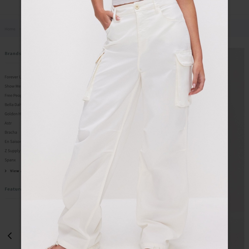Good American Baggy Cargo Pants in Cloud White sz 6 NWT - Picture 5 of 8